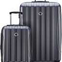 Delsey Luggage Aero 2 Piece Set (19" Carry-On & 29" Checked Spinner) (Platinum)