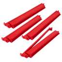 LaRandom 4 Pcs 18.7 Inch Acrylic Mahjong Tile Racks with Pushers for Game Night American Mahjong Racks Tile Set for Mah Jong Lovers and Beginners (Red)