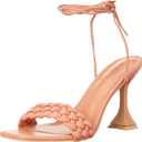 Cape Robbin Curve Sexy Woven High Heels for Women, Square Open Toe Shoes Heels (Pink) Size 10 