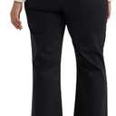 Lee Women's Plus Size Wrinkle Free Mid Rise Bootcut Pant (Black, 16W Medium)