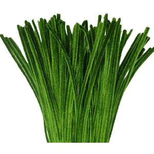 Dark Green Chenille Stems - 12 Inch Colored Craft Supplies, 200 Pcs Pastel Pipe Cleaners for Crochet Projects, Holiday Wreath, DIY Craft