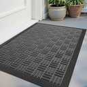 Color&Geometry Front Door Mat Outside Entrance, All-Season Heavy Duty Outdoor Door Mat for Patio Waterproof, Welcome Mat Doormat ,Gray