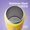 CHAKO LAB Insulated Stainless Steel Water Bottle, BPA-Free Sports Water Bottle,Spout and Straw,Leak Proof Locking Lid,Designed for Travel, School, and Sport,BPA Free,23 oz,Lemon