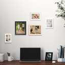 Fun Memories 5x7 Picture Frame - 3pcs Pink Enamel Glass Photo Frame with Gold Metal Edge & Easel for Display Picture Frame on Countertops, Tabletops, Bookshelves, Desks, Walls (Pink/Gold)