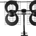 Antennas Direct ClearStream 4V Indoor Outdoor TV Antenna, UHF VHF, Multi-Directional, 70+ Mile Range, 4K 8K UHD, NEXTGEN TV  w/ 20-inch Mast (Black)
