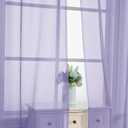 OVZME Lavender Sheer Curtains 84 Inches Long 2 Panels - Soft Light Filtering Window Sheer Panels for Living Room/Bedroom, Top Dual Rod Pocket, 1 Pair, Each 42Wx84L Inches