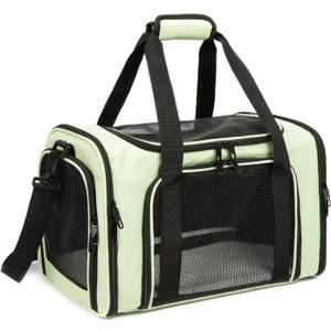 Cat Carrier Dog Carrier Pet Carriers for Medium Cats Dogs Puppies up to 15 Lbs,TSA Airline Approved Small Dog Cat Carriers Soft Sided,Collapsible Travel Puppy Carrier (Green, Medium)