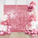 9FTx4FT Shimmer Wall Backdrop Pink Sparkle Backdrop Girls Birthday Sequin Wall Panels for Wedding Anniversary Background Baby Shower Balloon Decor