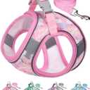 Dog Harness for Small Medium Dogs No Pull, Cat Harness and Leash Set, Step in Puppy Harness (Pink, XXS)