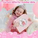 iAOVUEBY Tea Party Set for Little Girls Age 3-8, Kids Princess Pretend Playset Toys Including Teas Set Dessert Princess Dress Up & Carrying Case, Toddler Girls Birthday Gifts, Girl Kitchen Tea Toys