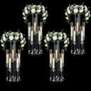 4PCS 5 Arm Candelabra,Clear Centerpiece for Table,Acrylic Centerpiece Stand for Wedding Reception,Acrylic Candle Holder for Event Celebration Wedding Birthday Home Christmas