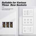 3 x 2 Pack Decorator Light Switch Cover Plate, Standard Size 3-Gang 4.57 x 6.38", Wall Plate Switch Cover, Outlet Covers Wall Plate, Unbreakable And High Temperature Resistant Switch Plate Covers, White