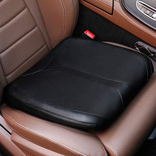 QYILAY Leather Car Memory Foam Heightening Seat Cushion for Short People Driving, Hip(Coccyx/Tailbone) and Lower Back Pain Relief Butt Pillows, Adult Booster Seat for Car,Truck,SUV, Office Chair.