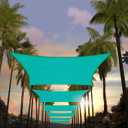 Amgo 10' X 16' Turquoise Rectangle Sun Shade Sail Canopy Awning UPF50+ AGTAPR1016, 95% UV Blockage, Water & Air Permeable, Commercial and Residential