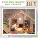 Flutesan 12 Pcs Miniature Dollhouse Wallpaper and Flooring Peel and Stick Mini DIY Self Adhesive Dollhouse Accessories 8.27 x 11.69 Inch (Natural Style)