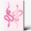 Pink fashion college style snake poster simple pink wall decoration suitable for boys and girls room living room bedroom dormitory office classroom and other decorations 12x16in Unframed