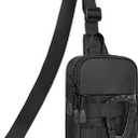 Small Sling Bag for Men, Tactical Inspired Waterproof Utility EDC Mini Crossbody Chest Bag for Travel Work Sport (Black)