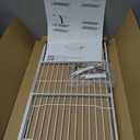 LANEJOY Metal Expandable Cabinet Shelf Organizer, Set of 2 Stackable Shelves for Pantry, Storage Countertop Shelf for Kitchen Counter, White, 17" L X 10" D X 6.3" H