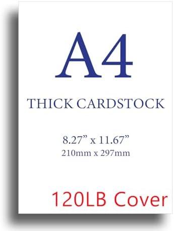 Thick White A4 Cardstock - 120lb Cover (325gsm) - Premium Heavyweight Paper for Printing, Crafting & Invitations - 8.3" x 11.7" - 50 Sheets