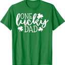 One Lucky Dad Shirt St Patricks Day Shirt Men Daddy T-Shirt (Kelly Green, Medium)