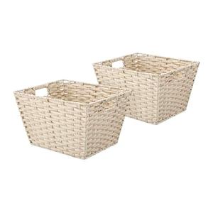 Whitmor Split Rattique Small Tote, Set of 2, Linen