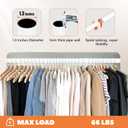 Closet Rod 17-39 Inches, Adjustable Heavy Duty Metal White Closet Rods for Hanging Clothes 1.3 Inches Diameter for Wardrobes Laundry