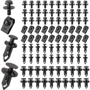 90PCS Car Engine Under Cover Splash Shield Guard Body Bolts, Vehicle Bumper Liner Push Retainer Fastener Rivet Clips, Auto Accessories Compatible with 370Z 350Z G35 FX35 EX35