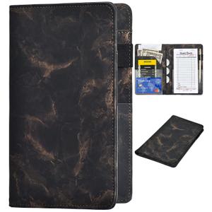HerriaT Leather Waiter Book for Waitress - Server Wallet With Zipper Pocket, Cute Waitstaff Organizer With Money Pocket Fit Apron