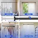 Bonpally Shower Curtain Rod, Adjustable 32-75 Inches Spring Tension Rod, Non-Slip No Drilling Stainless Steel Shower Rods for Bathroom Window Room Divider, Never Rust, Black