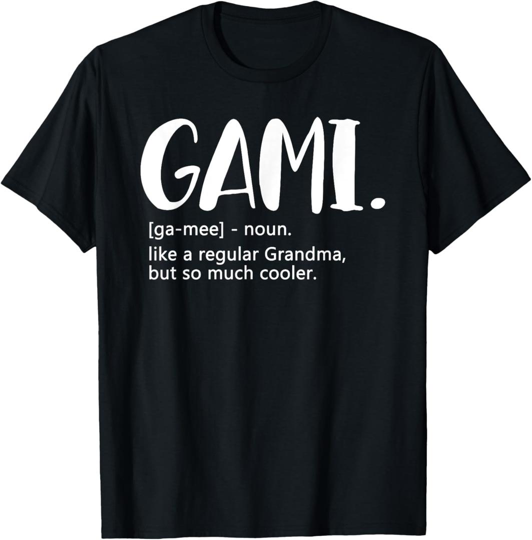 Gami Shirts for Women Mother's Day idea for Grandma Gami T-Shirt (Black)