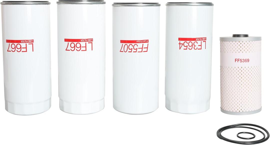 LF667(X2) LF3654 FF5507 FF5369 Filter Kit, Compatible With Volvo D13 Oil Change Kit OE# 20972293 21707133 21707132