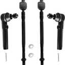 Front Outer and Inner Tie Rod End FITS for Subaru Forester 2014-2018/ Crosstrek 2016-2019/ XV Crosstrek 2013-2015, ES3712 EV800982 Front Inner and Outer Tie Rods- 4pc Set