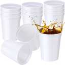 Yungyan 12 Pack 16oz Stadium Cups Reusable Plastic Cups Blank Drink Tumblers for Parties, Events, DIY Projects, 4.5 x 3.54 x 2.72 Inch (White)