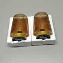 Battery Operated Lamp with Timer, Set of 2 Small Cozy Table Lamp Decorative Ambient Glass Lamp for Bedside & Home Decor, Aesthetic Cordless Battery Powered Accent Lamp for Living Room Shelf, Amber