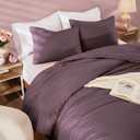 WRENSONGE Queen Comforter Set - 3 Pieces Prewashed Deep Purple Comforter Soft Lightweight for All Seasons,Down Alternative Comforters Queen Size with 2 Pillow Shams