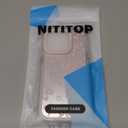 NITITOP Compatible with iPhone 15 Pro Case Cute Mirror Bow Love Heart Pattern for Women Girls Ribbon Design Shockproof Silver Protective Phone Cover - Light Pink Bow