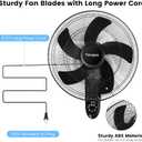 Fanspex 18" Wall Mounted Fan with Auto-oscillation, Timer, Adjust Wind Tilt for Home Garage Workshop Greenhouse Cooling & Air Circulation