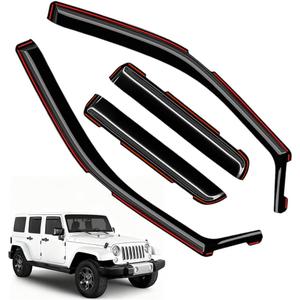Window Visors Rain Guards FIT 20072018 Wrangler JK Unlimited 4-Door in-Channel Vent Deflectors 4PC Set All-Weather