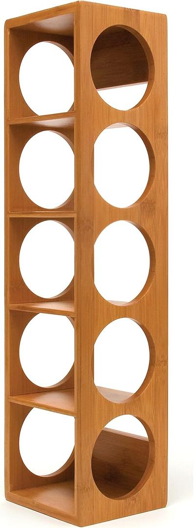 Lipper International 8305 Bamboo Wood Stackable 5-Bottle Wine Rack, 20-3/4" x 5-3/8" x 4-3/4"