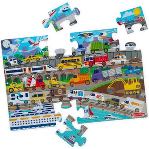 Melissa & Doug Traffic Jam, City Vehicle Themed Jumbo Floor Puzzle, 24-Piece Jigsaw Puzzle with Multiple Vehicles, 3 x 2 Foot Toddler Puzzles for Kids Ages 3+