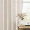 Guken Warm Beige Linen Curtains 84 Inches Long 2 Panel Set Rod Pocket Semi Sheer Dining Room Cozy Bedroom Decor Cotton Look Country Rustic Farmhouse Boho Curtains 52x84