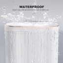 Supteron Bathroom Trash Can with Lid 3.2 Gallon Narrow Trash Can Small Plastic Trash Bin 12 Liter Rectangular Plastic Garbage Can with Press Type Lid for Bedroom Bathroom Milk White