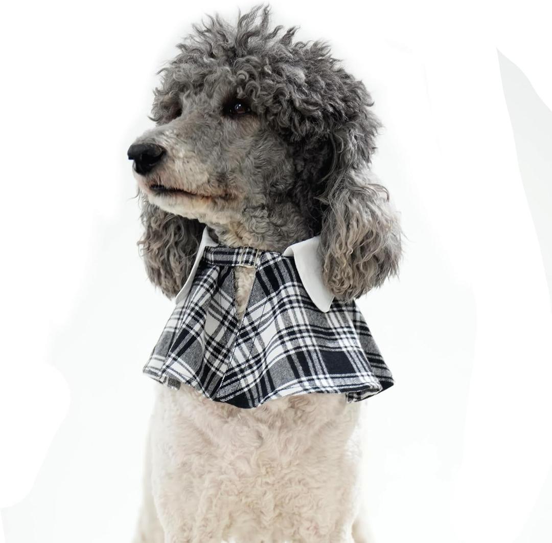 Dog Tuxedo Wedding Suit Shirt with Bow Tie, Formal Outfit Tux Attire for Puppy Small Medium Dogs Cats Costume (Black Scarf, Large)