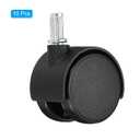 PATIKIL 1.5 Inch Stem Swivel Casters, 10 Pack Nylon 360 Degree Swivel Stem Wheels for Chair Desk Furniture Replacement, Black