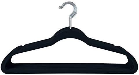 Simplify 9 Super Slim Velvet Huggable Hangers in Black