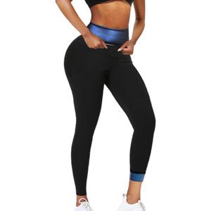 huiming Sauna Sweat Pants Shorts Slimming Compression Workout Thermo Waist Trainer for Women Leggings Body Shaper Weight Loss (Small-Medium, Black)