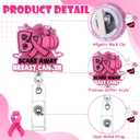 9 Pcs Halloween Nurse Badge Reel Retractable Pink Glitter Ghost Ghost Pumpkins Halloween Spooky Acrylic Badge Holder with ID Badges for Nursing Student Doctor Office Hospital