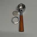 51mm Bottomless Portafilter with 3 Ears Includes Magnetic Dosing Funnel, Etched & Sintered Filter Screens, Double Shot Basket, Stainless Steel Holder with Redwood Handle, Fits DeLonghi51mm Machines