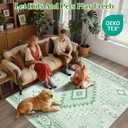 Yinhua Sage Green 8x10 Rugs for Living Room, Western Area Rug Washable