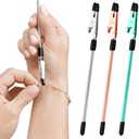 CraftyCrocodile Set of 3 Bracelet Helper Tool - Fastener Tool for Bracelet, Necklace, Jewelry, Watch - Сlip, Clasp Helper - Easy to Put on Yourself, Portable, Made of Metal, Silver, Rose, Teal